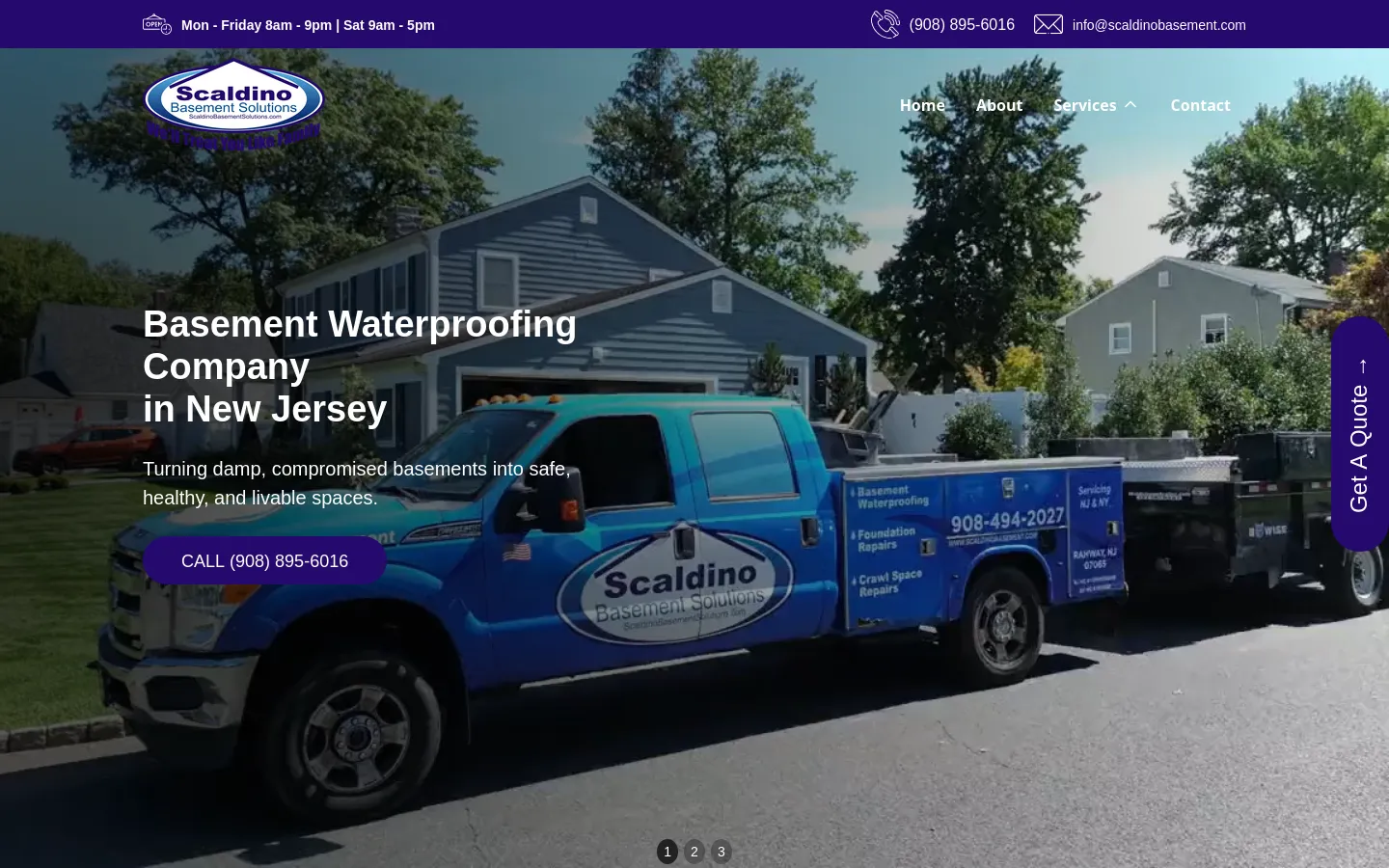 Scaldino Basement Solutions website screenshot