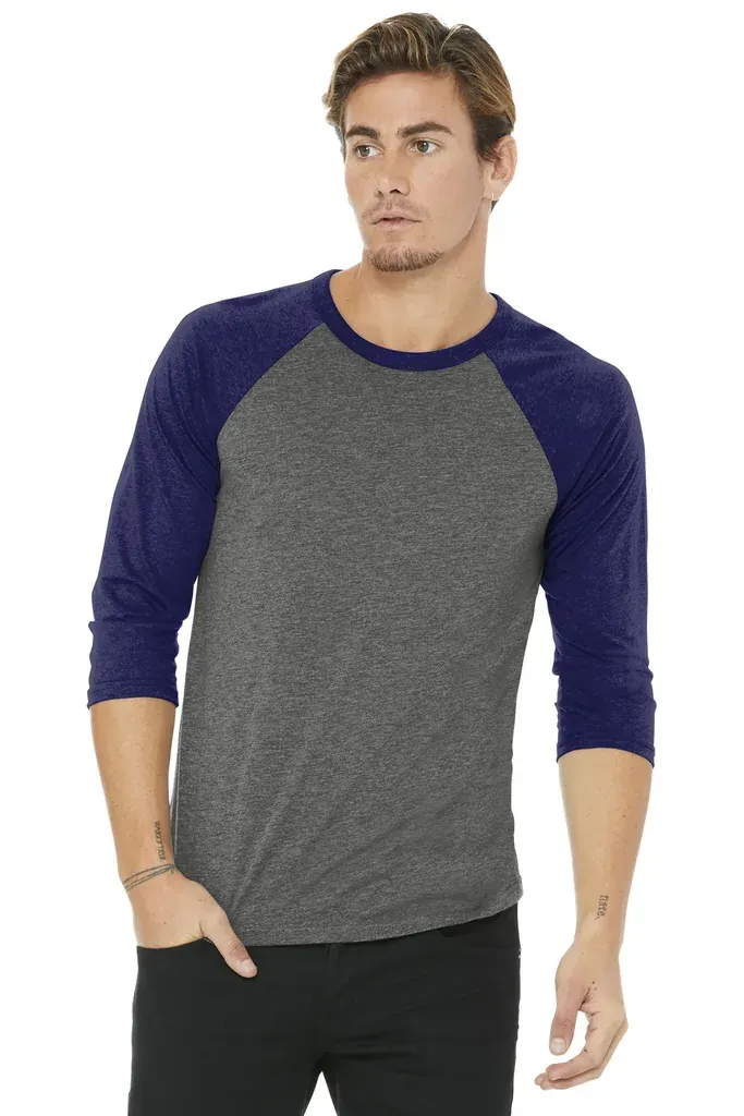 BELLA+CANVAS ® Unisex 3/4-Sleeve Baseball Tee. BC3200 - additional view 9