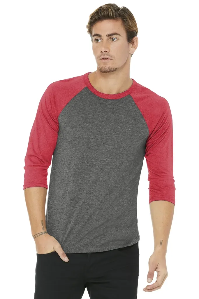 BELLA+CANVAS ® Unisex 3/4-Sleeve Baseball Tee. BC3200 - additional view 12