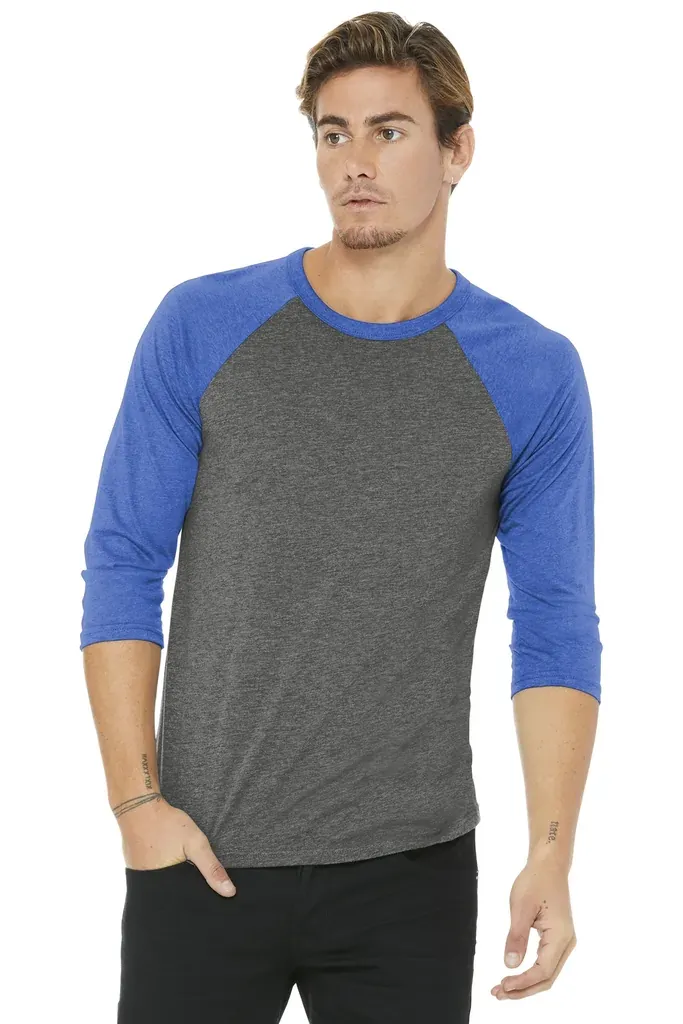 BELLA+CANVAS ® Unisex 3/4-Sleeve Baseball Tee. BC3200 - additional view 1