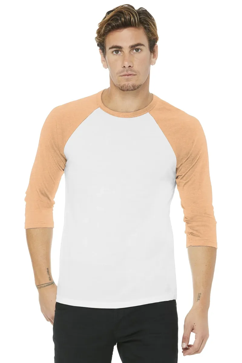 BELLA+CANVAS ® Unisex 3/4-Sleeve Baseball Tee. BC3200 - additional view 6