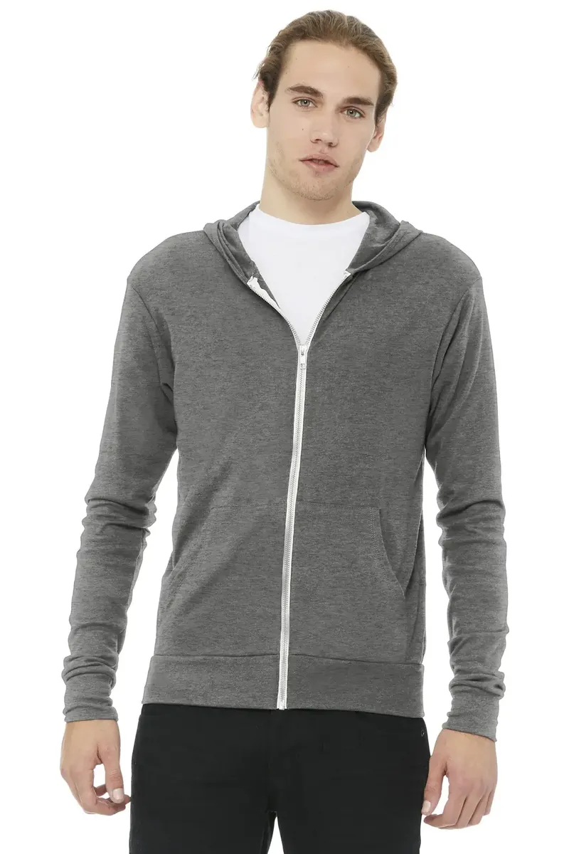 BELLA+CANVAS ® Unisex Triblend Full-Zip Lightweight Hoodie. BC3939 - additional view 2