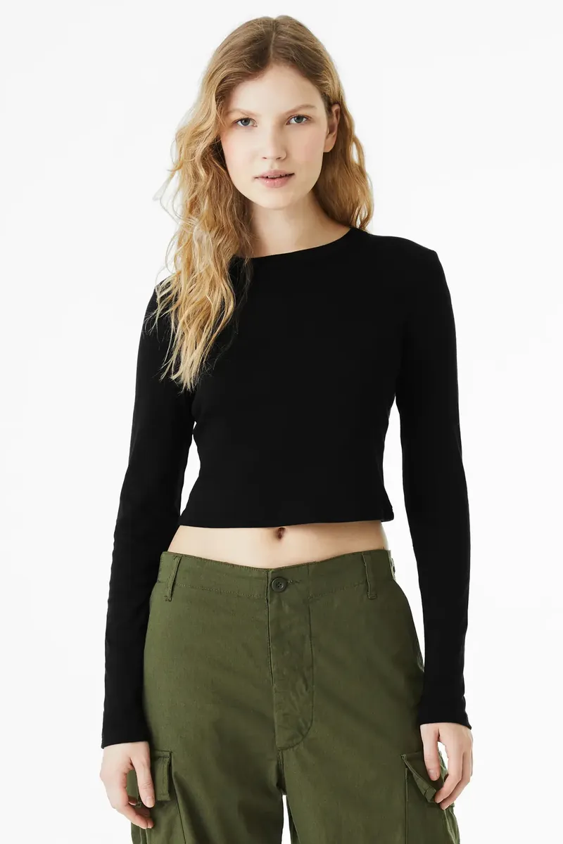 BELLA+CANVAS® Women's Micro Rib Long Sleeve Baby Tee BC1501 - additional view 4