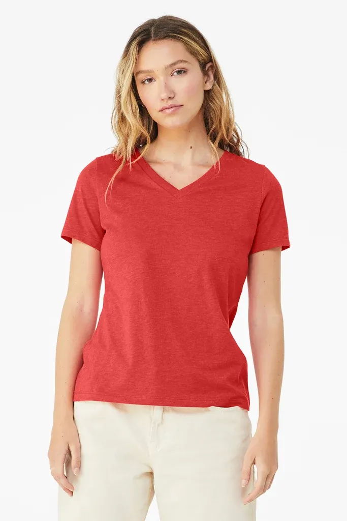BELLA+CANVAS® Women's Relaxed Heather CVC V-Neck Tee BC6405CVC - additional view 6