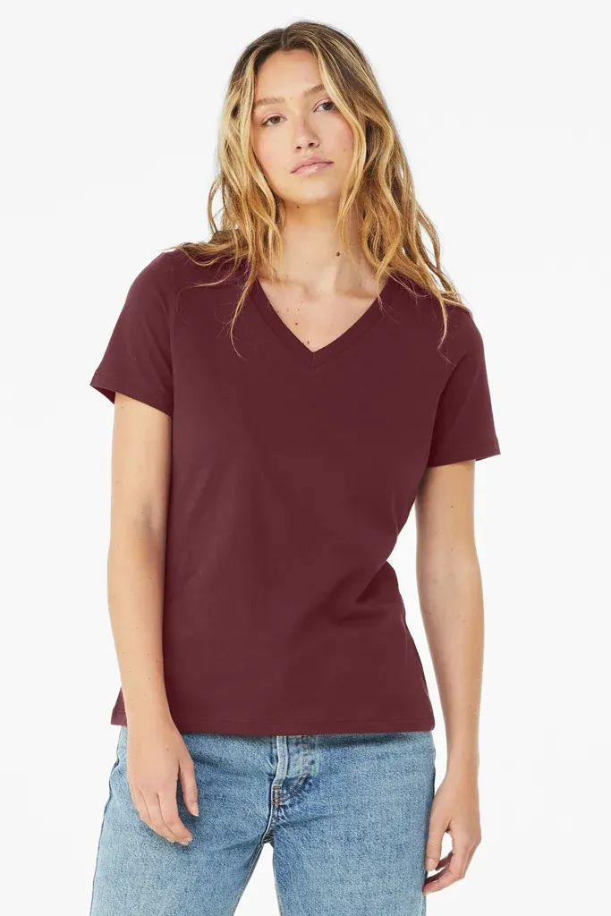 BELLA+CANVAS ® Women's Relaxed Jersey Short Sleeve V-Neck Tee. BC6405 - additional view 9
