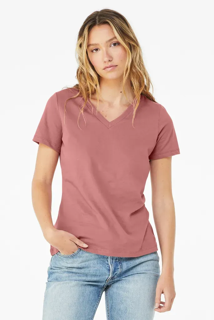 BELLA+CANVAS ® Women's Relaxed Jersey Short Sleeve V-Neck Tee. BC6405 - additional view 12