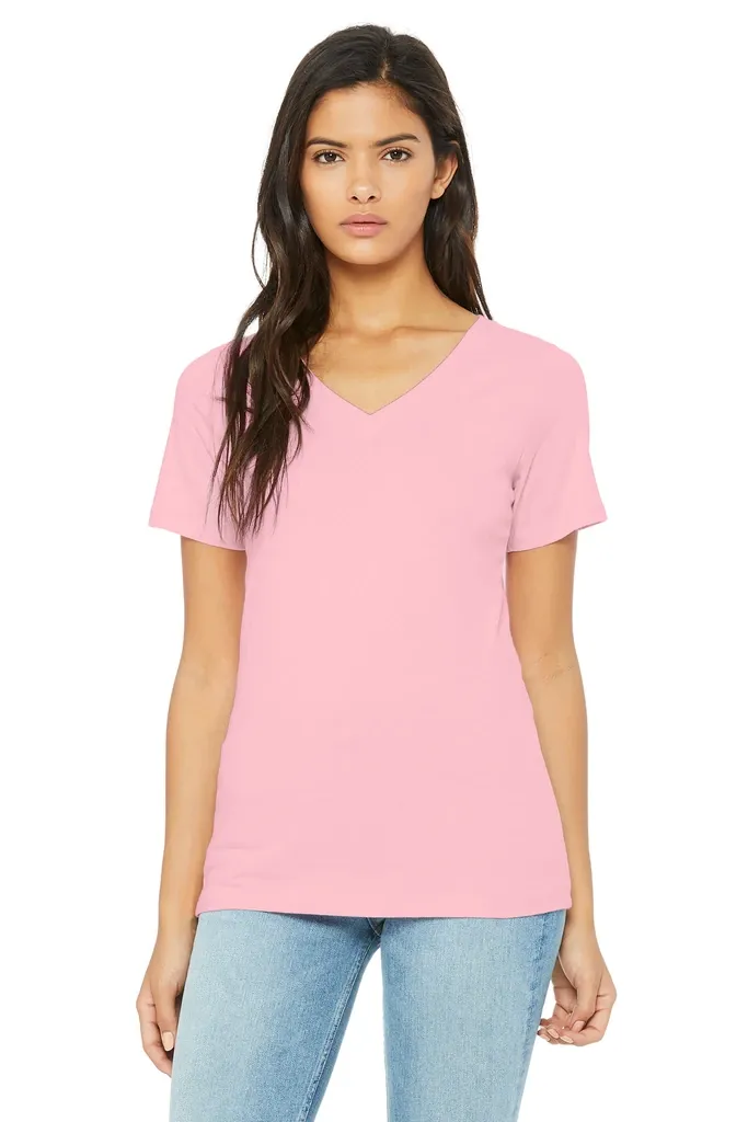 BELLA+CANVAS ® Women's Relaxed Jersey Short Sleeve V-Neck Tee. BC6405 - additional view 3