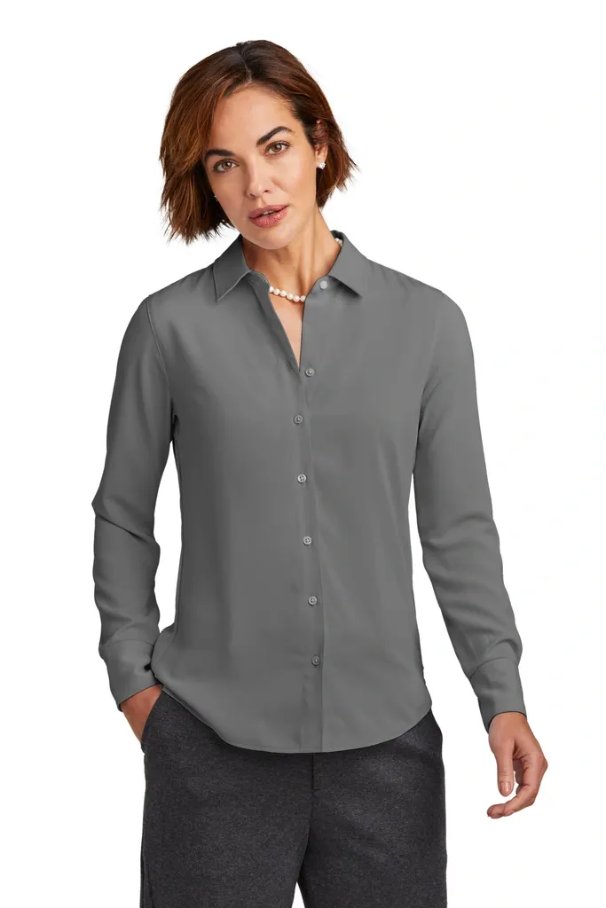 Brooks Brothers® Women's Full-Button Satin Blouse BB18007 - additional view 2
