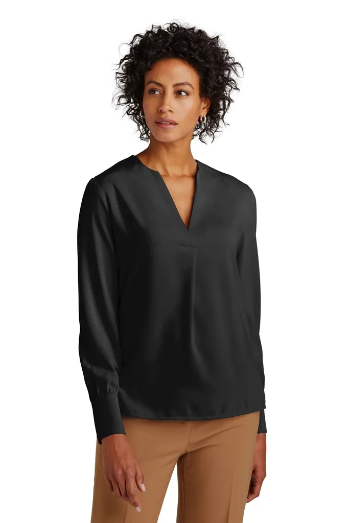 Brooks Brothers® Women's Open-Neck Satin Blouse BB18009 - additional view 2