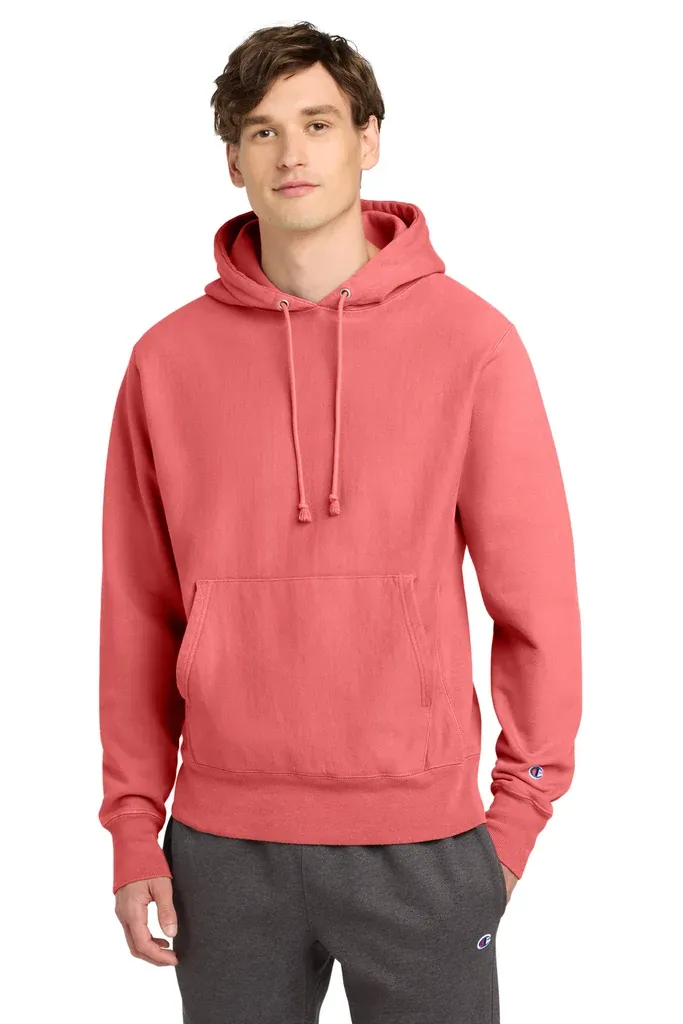 Champion ® Reverse Weave ® Garment-Dyed Hooded Sweatshirt. GDS101 - additional view 4
