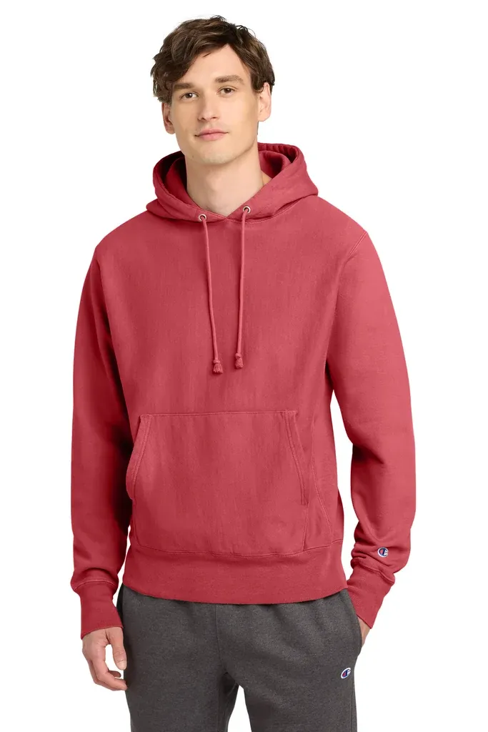Champion ® Reverse Weave ® Garment-Dyed Hooded Sweatshirt. GDS101 - additional view 2