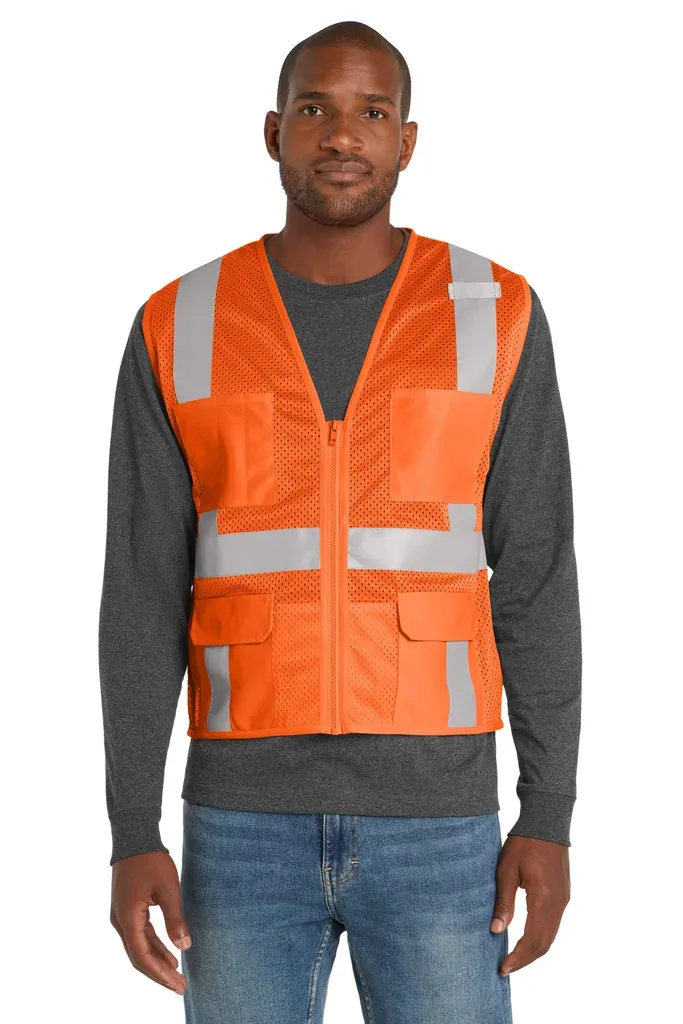 CornerStone ® ANSI 107 Class 2 Mesh Six-Pocket Zippered Vest. CSV104 - additional view 1