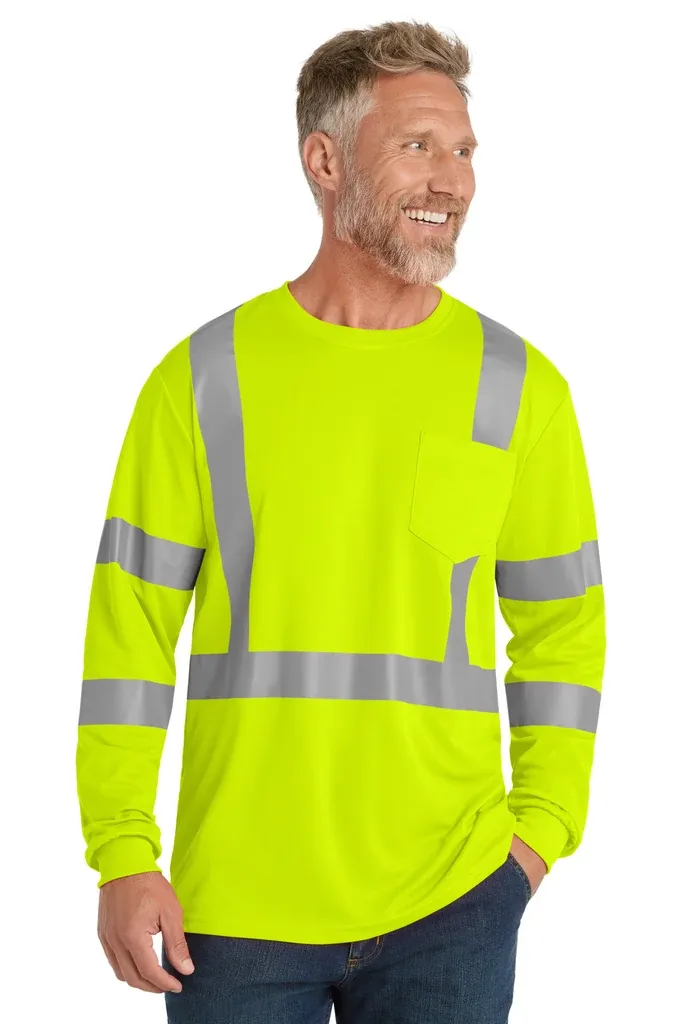 CornerStone ® ANSI 107 Class 3 Mesh Long Sleeve Tee. CS203 - additional view 1