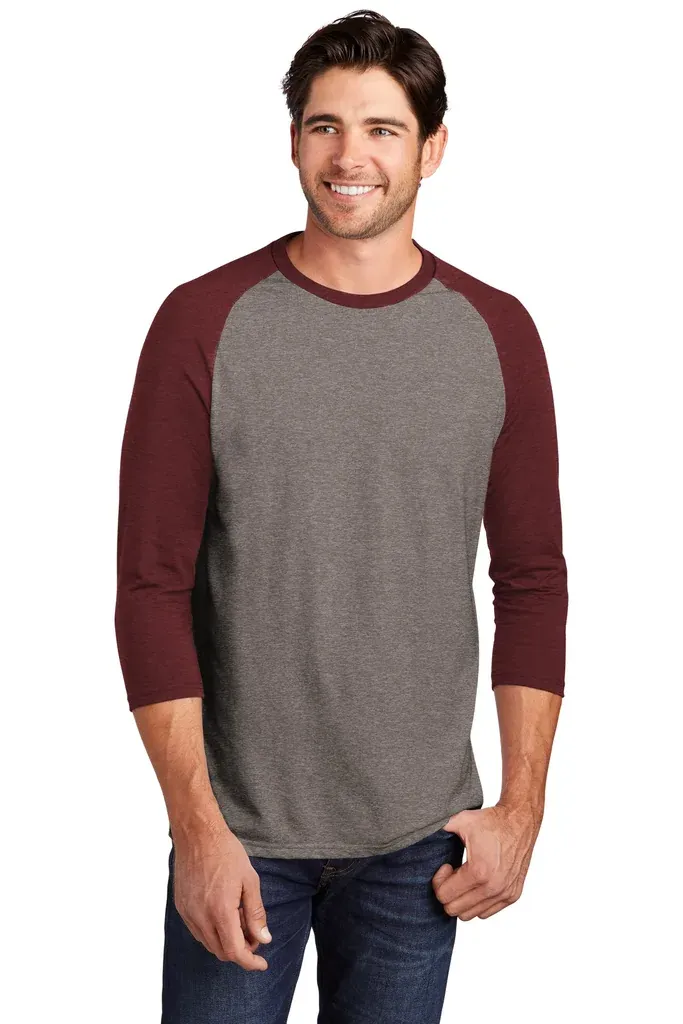 District ® Perfect Tri® 3/4-Sleeve Raglan. DM136 - additional view 1