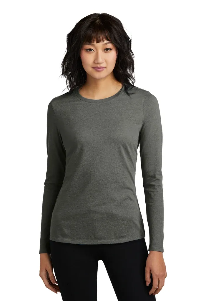 District® Women's Perfect Blend® CVC Long Sleeve Tee DT110 - additional view 2
