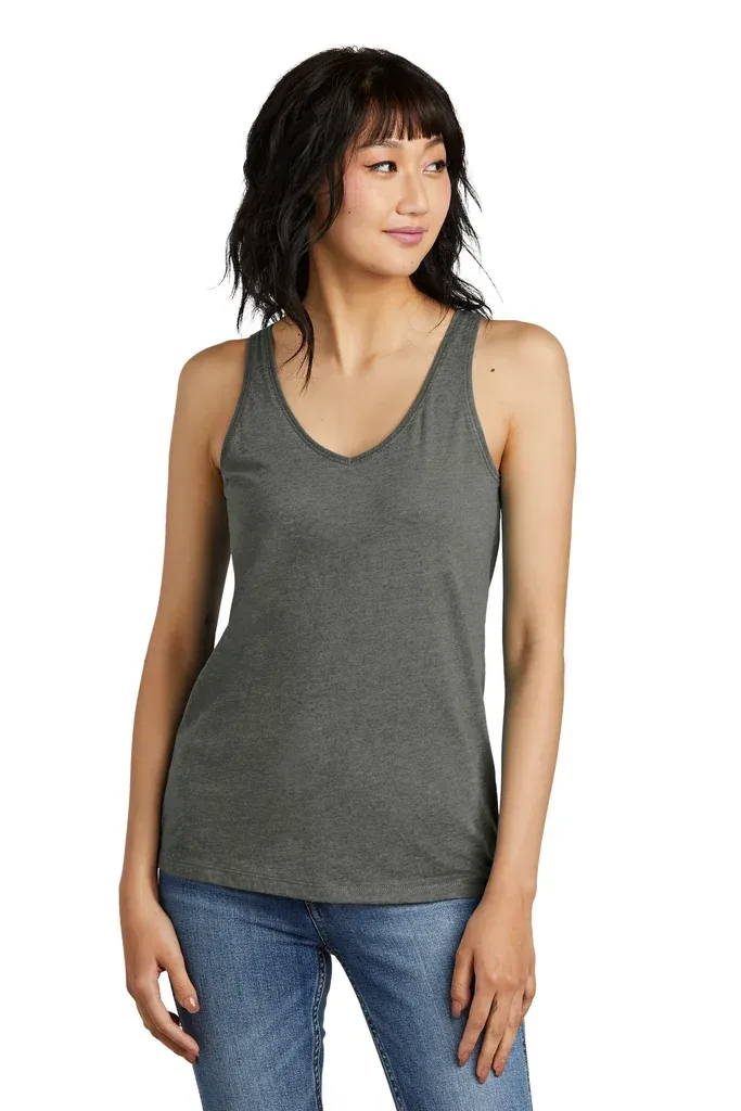 District® Women's Perfect Blend® CVC V-Neck Tank DT154 - additional view 1