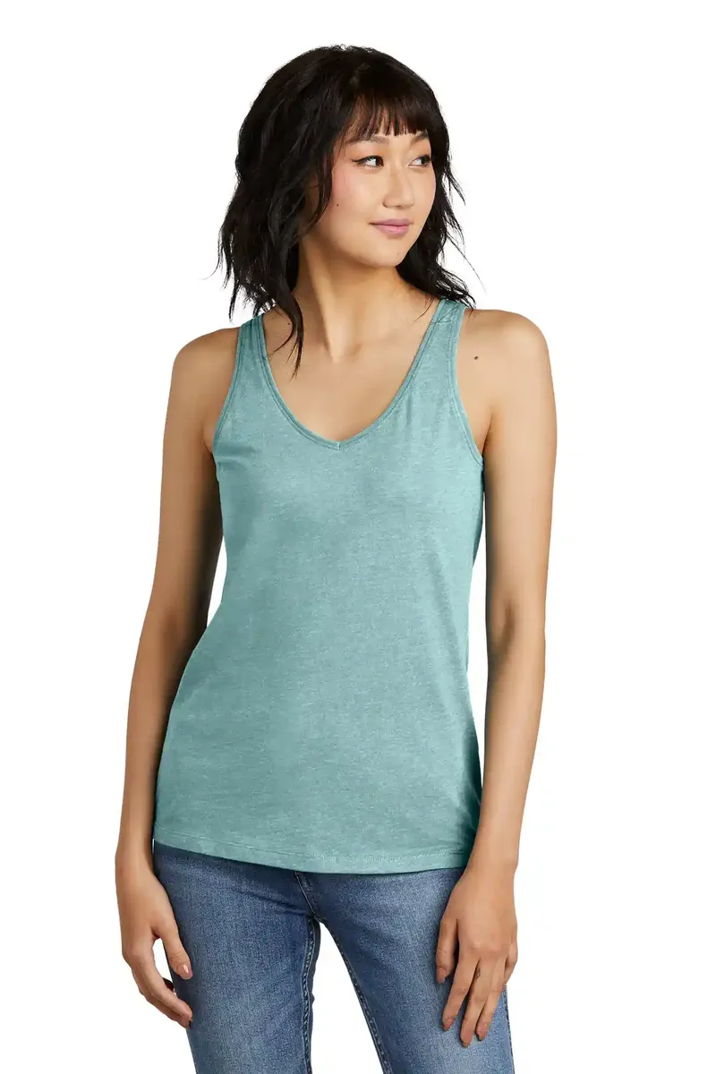 District® Women's Perfect Blend® CVC V-Neck Tank DT154 - additional view 4