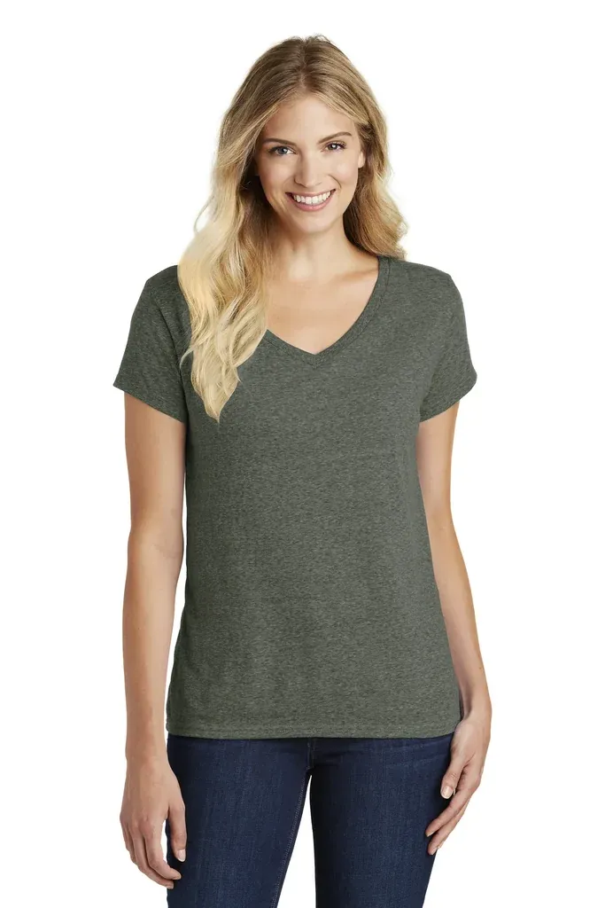District® Women's Perfect Blend® CVC V-Neck Tee. DM1190L - additional view 7