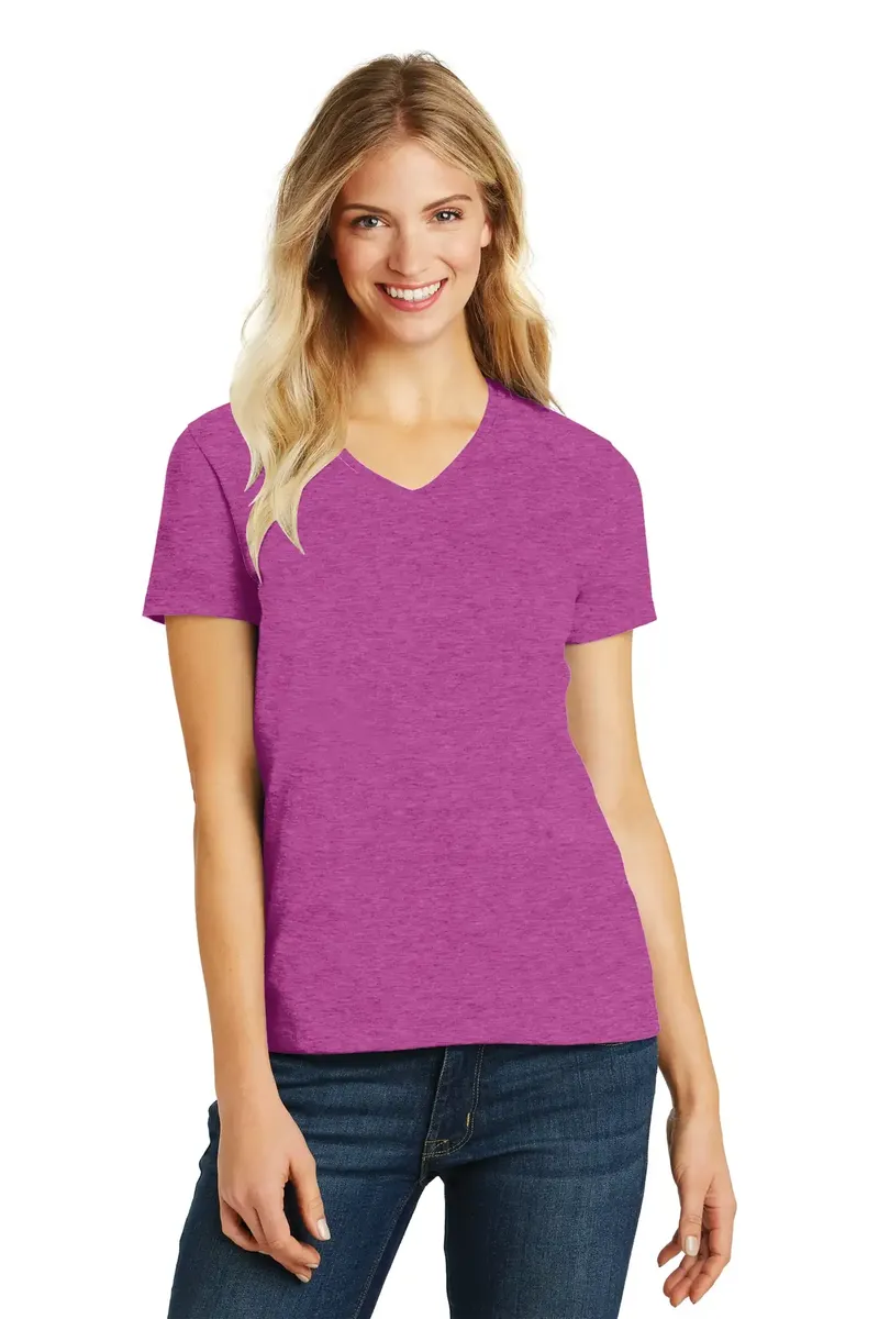 District® Women's Perfect Blend® CVC V-Neck Tee. DM1190L - additional view 3