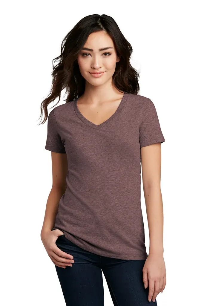 District® Women's Perfect Blend® CVC V-Neck Tee. DM1190L - additional view 4