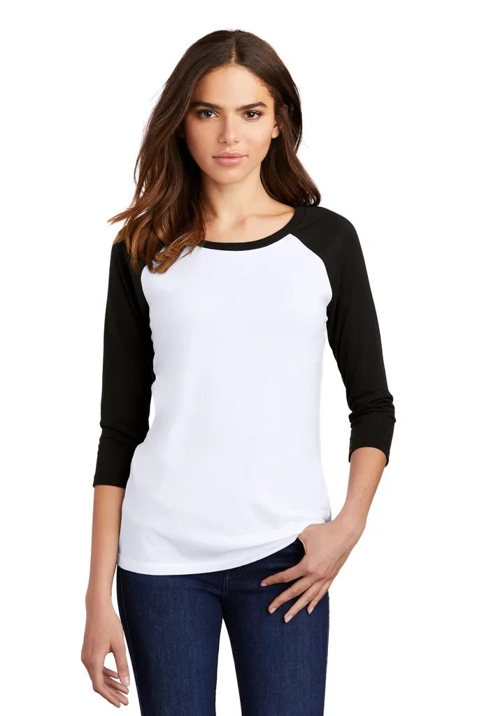 District® Women's Perfect Tri® 3/4-Sleeve Raglan. DM136L - additional view 5