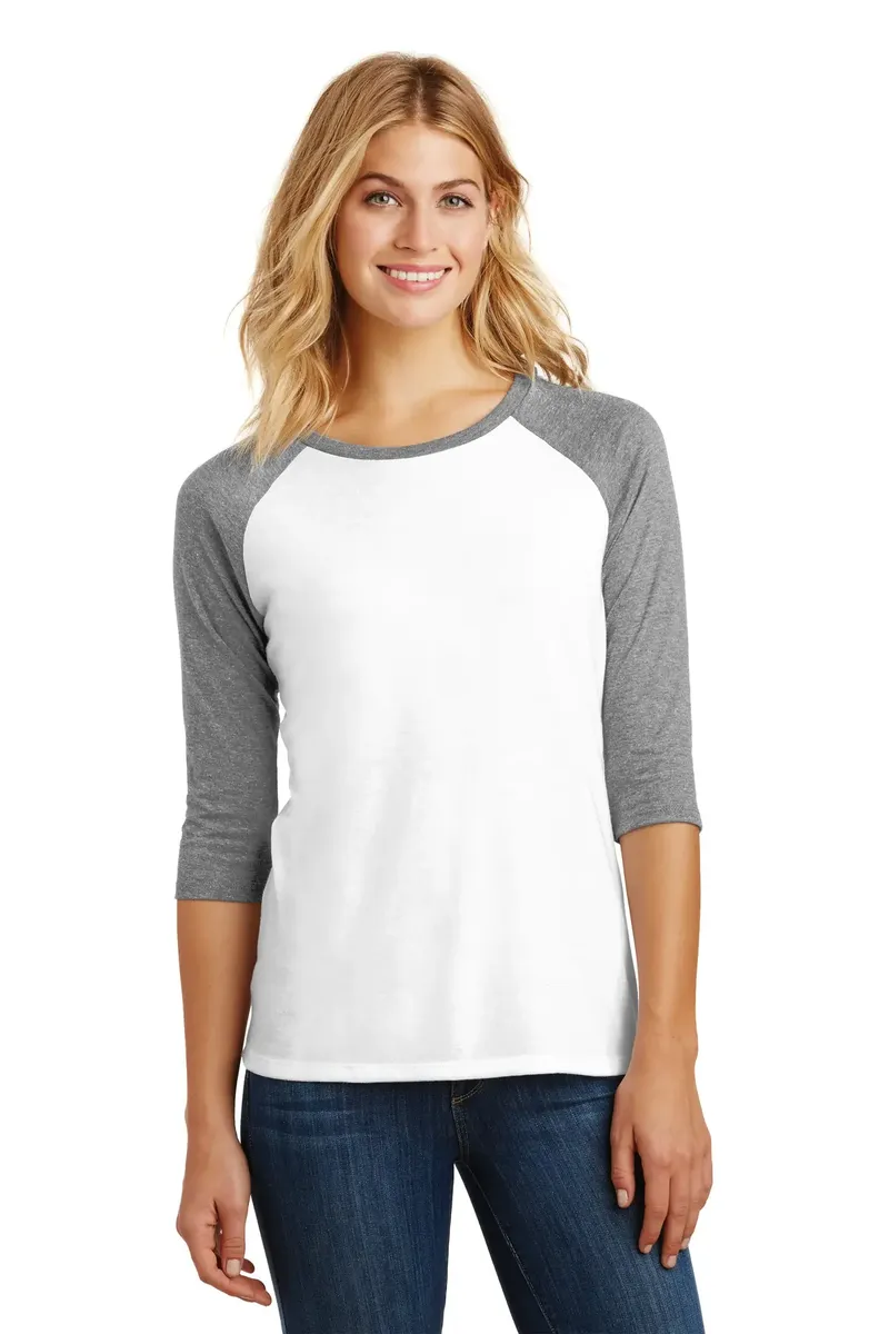 District® Women's Perfect Tri® 3/4-Sleeve Raglan. DM136L - additional view 2