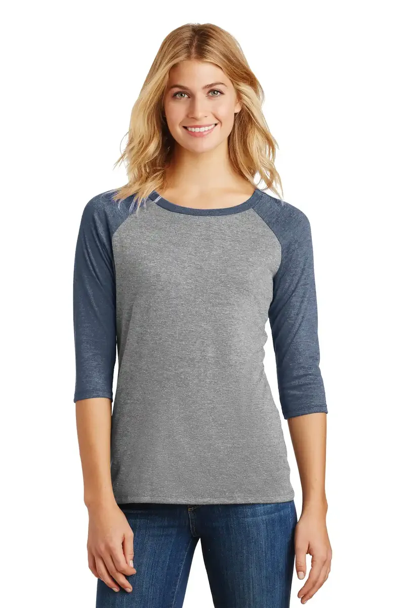 District® Women's Perfect Tri® 3/4-Sleeve Raglan. DM136L - additional view 1
