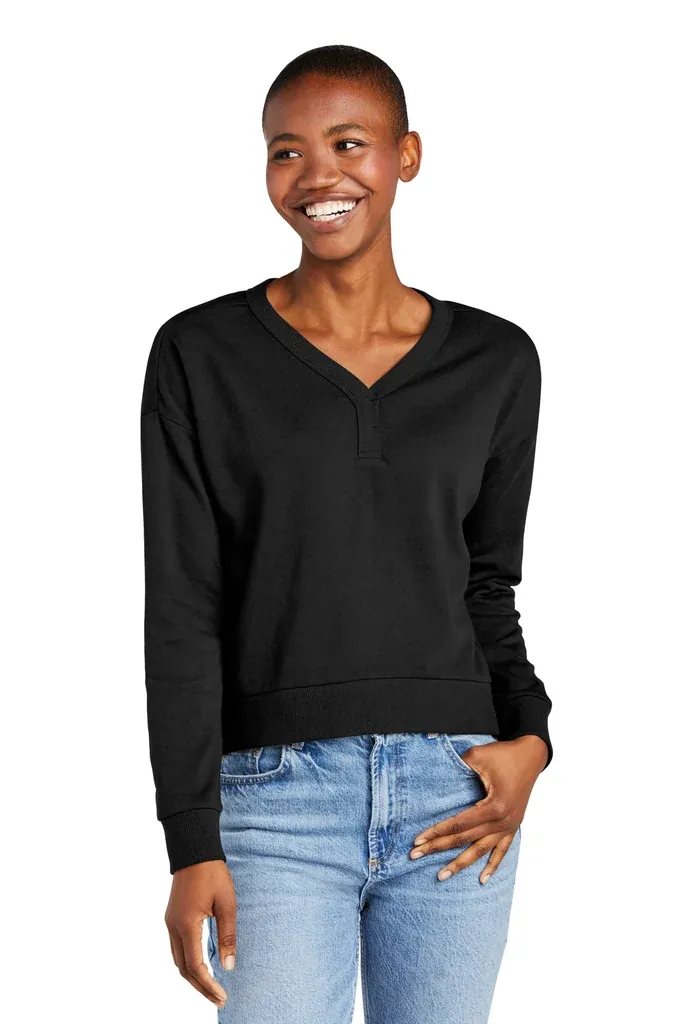 District® Women's Perfect Tri® Fleece V-Neck Sweatshirt DT1312 - additional view 4