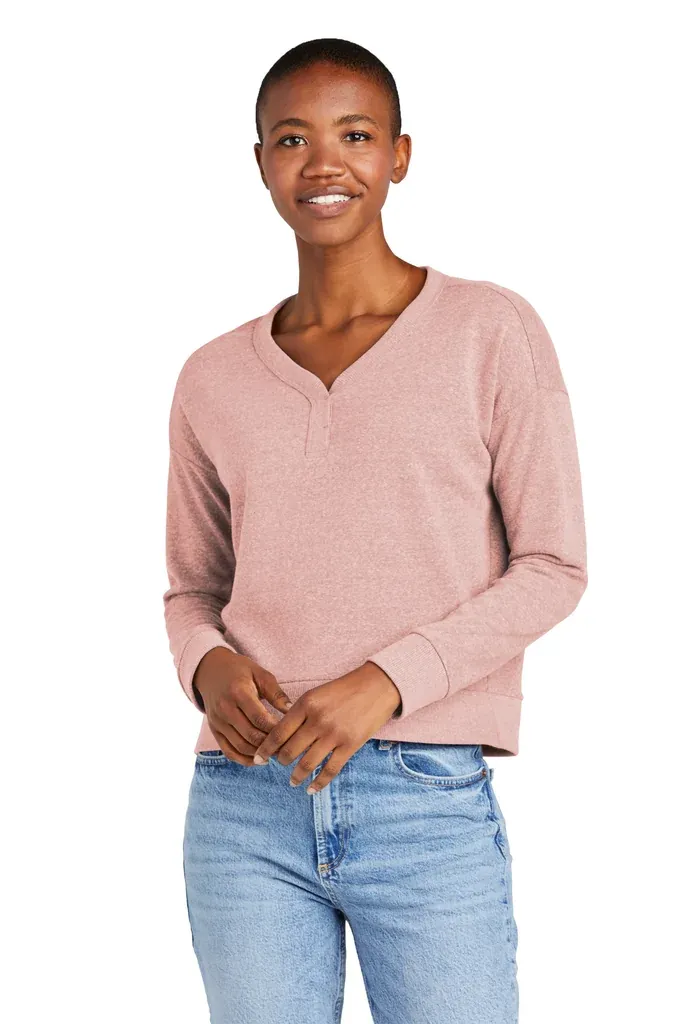 District® Women's Perfect Tri® Fleece V-Neck Sweatshirt DT1312 - additional view 3