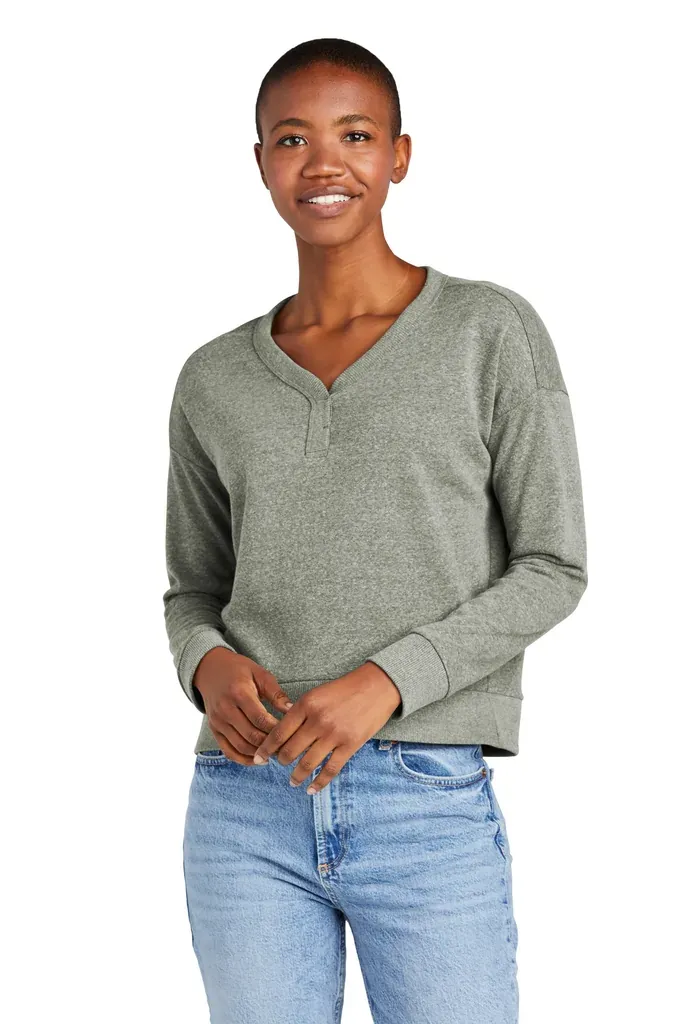 District® Women's Perfect Tri® Fleece V-Neck Sweatshirt DT1312 - additional view 1