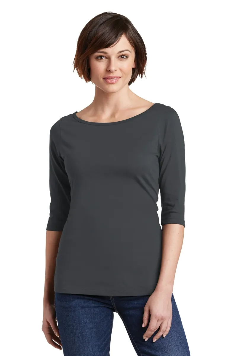 District® Women's Perfect Weight® 3/4-Sleeve Tee. DM107L - additional view 1