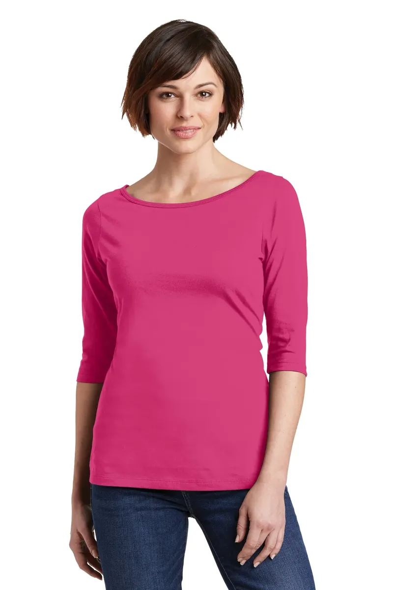 District® Women's Perfect Weight® 3/4-Sleeve Tee. DM107L - additional view 2