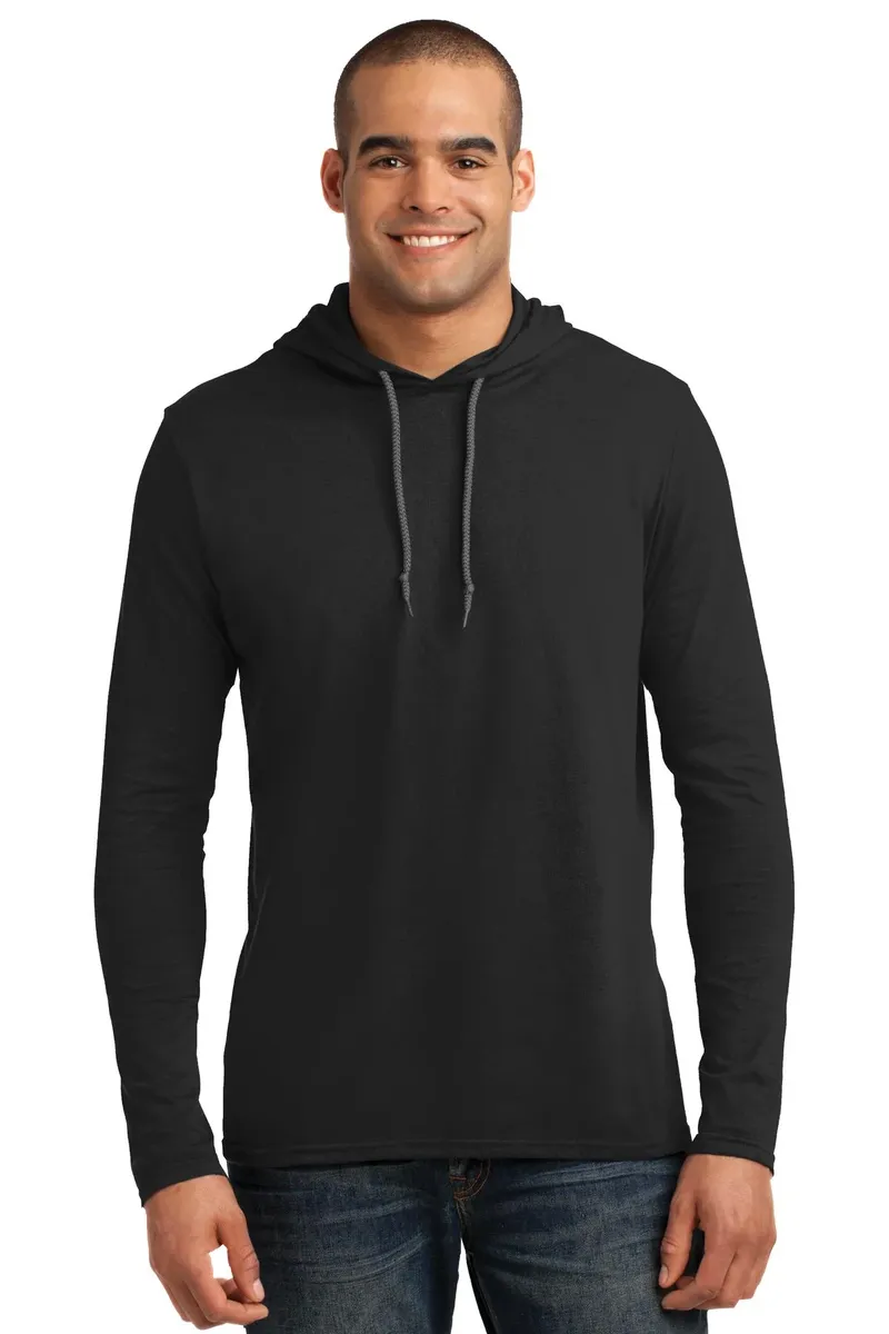 Gildan® 100% Ring Spun Cotton Long Sleeve Hooded T-Shirt. 987 - additional view 2
