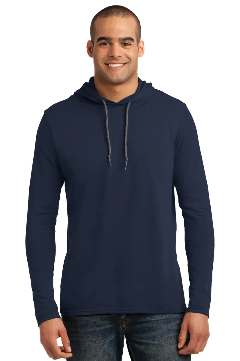 Gildan® 100% Ring Spun Cotton Long Sleeve Hooded T-Shirt. 987 - additional view 3