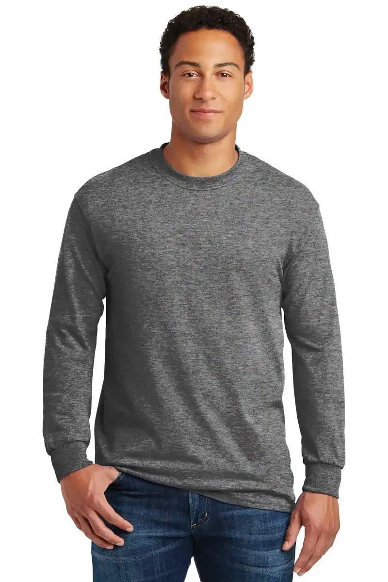 Gildan® - Heavy Cotton 100% Cotton Long Sleeve T-Shirt.  5400 - additional view 1