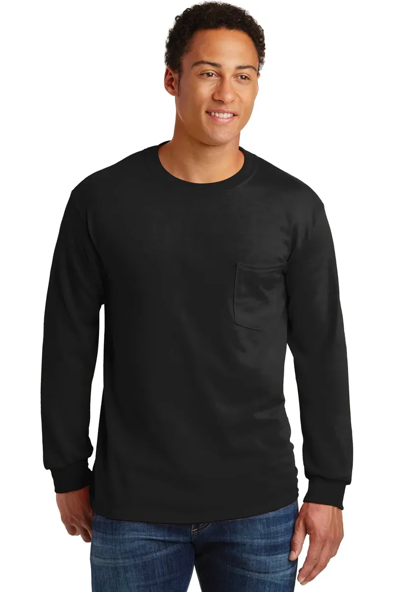Gildan® - Ultra Cotton® 100% US Cotton Long Sleeve T-Shirt with Pocket.  2410 - additional view 5