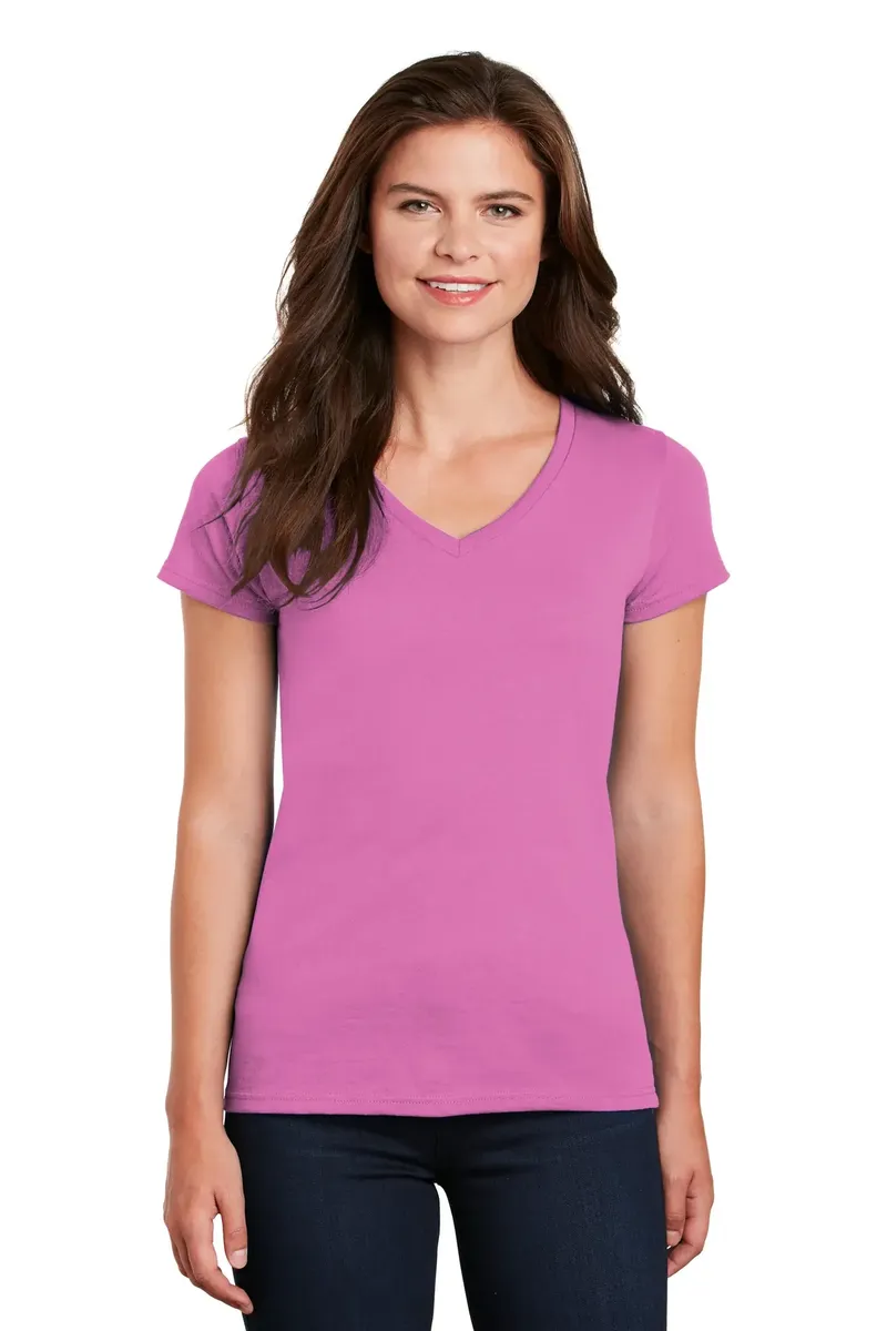 Gildan® Women's Heavy Cotton 100% Cotton V-Neck T-Shirt. 5V00L - additional view 3