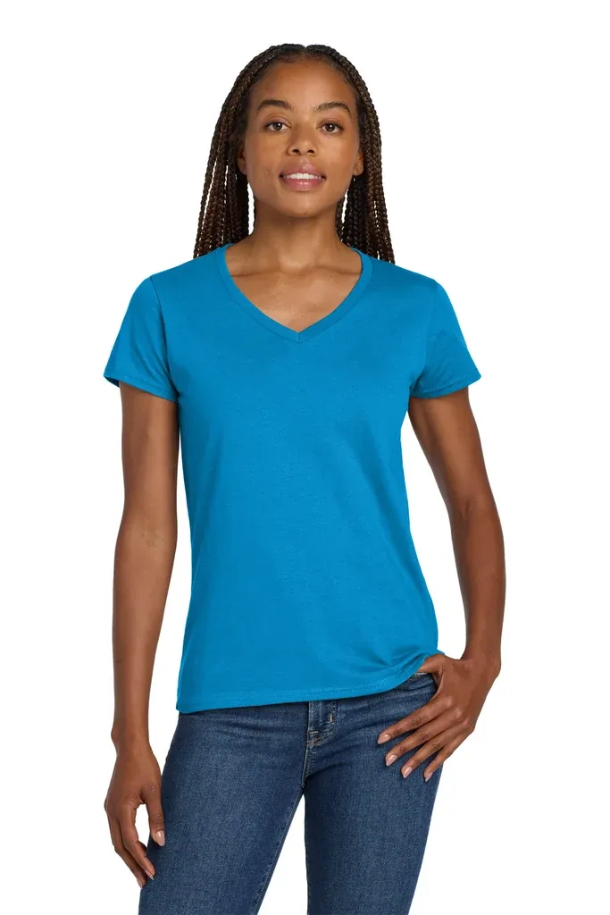 Gildan® Women's Heavy Cotton 100% Cotton V-Neck T-Shirt. 5V00L - additional view 11