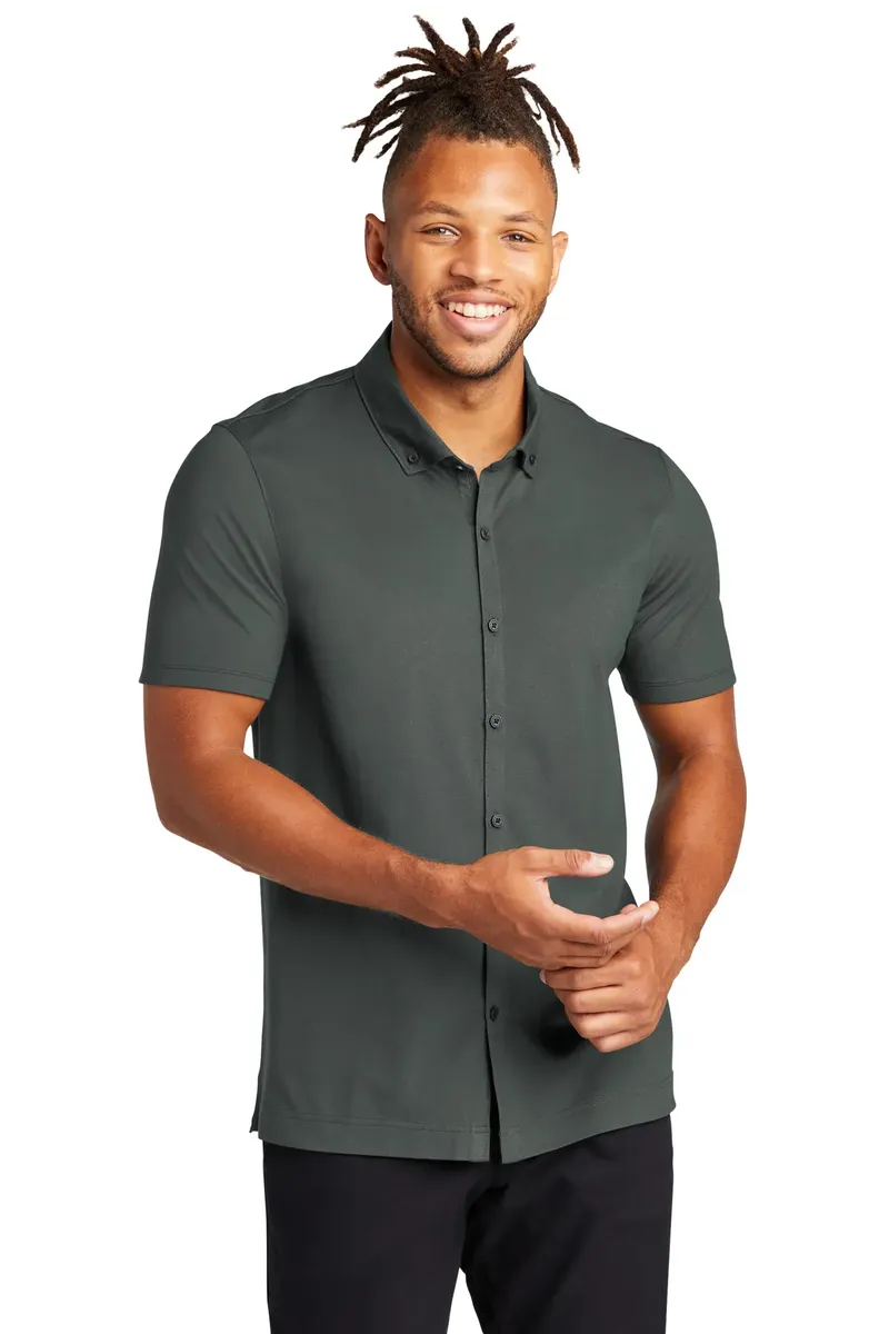 Mercer+Mettle® Stretch Pique Full-Button Polo MM1006 - additional view 4