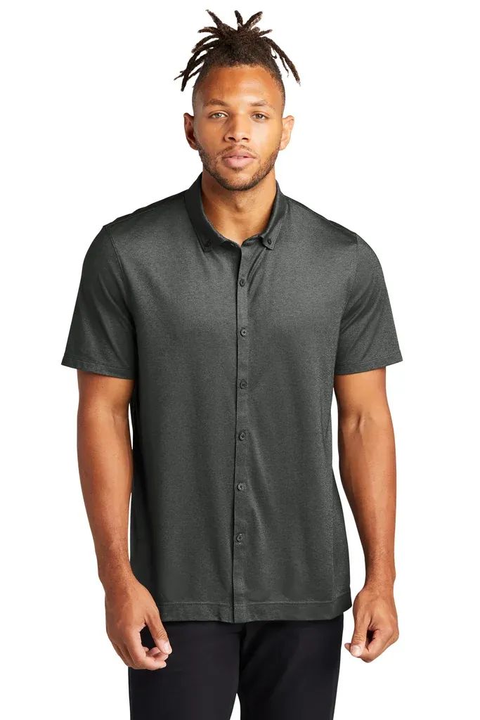 Mercer+Mettle® Stretch Pique Full-Button Polo MM1006 - additional view 1
