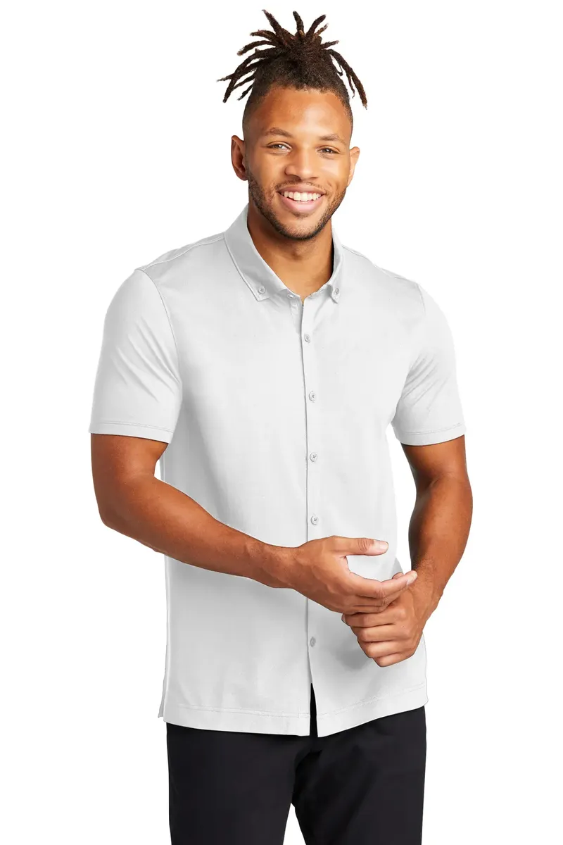 Mercer+Mettle® Stretch Pique Full-Button Polo MM1006 - additional view 2