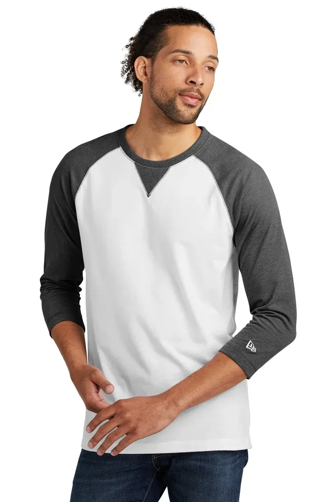 New Era ® Sueded Cotton Blend 3/4-Sleeve Baseball Raglan Tee. NEA121 - additional view 2