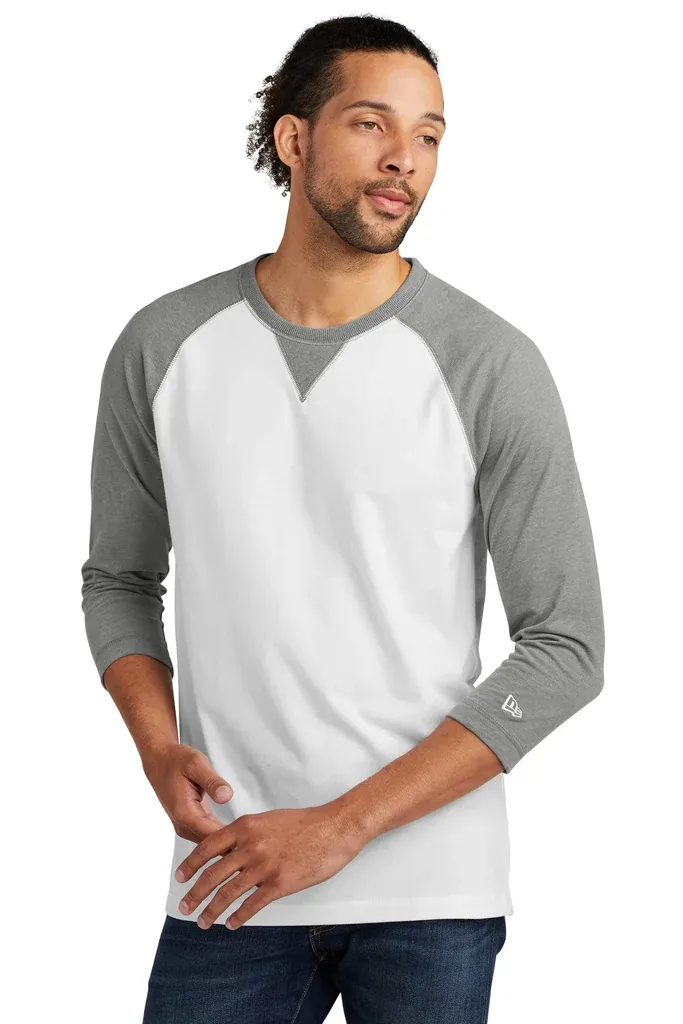 New Era ® Sueded Cotton Blend 3/4-Sleeve Baseball Raglan Tee. NEA121 - additional view 3