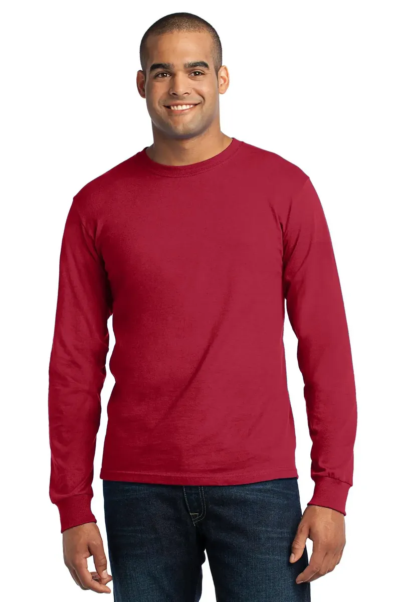 DISCONTINUED Port & Company® - Long Sleeve All-American Tee. USA100LS - additional view 4