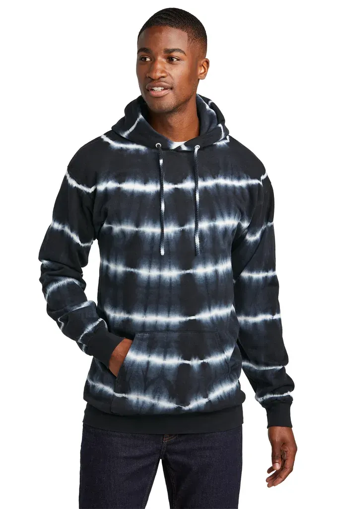 Port & Co Allover Stripe Tie-Dye Fleece PC143