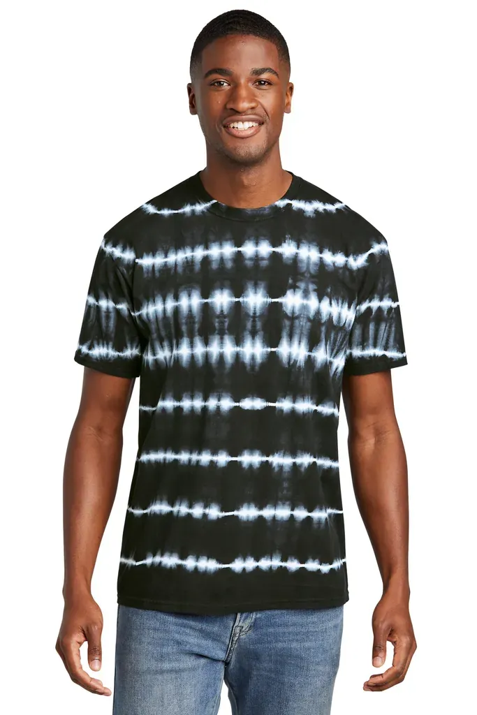 Port & Co Allover Stripe Tie-Dye Tee PC142