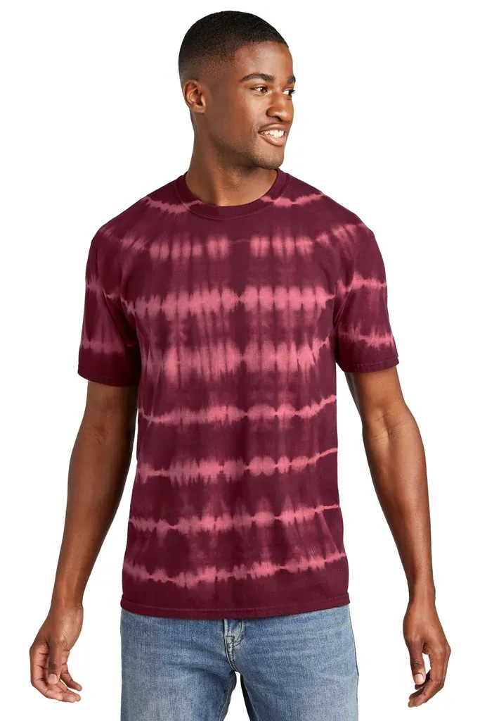 Port & Co Allover Stripe Tie-Dye Tee PC142 - additional view 2