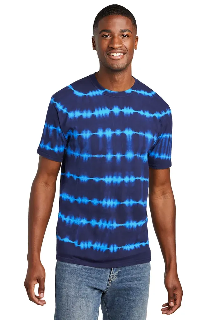 Port & Co Allover Stripe Tie-Dye Tee PC142 - additional view 1