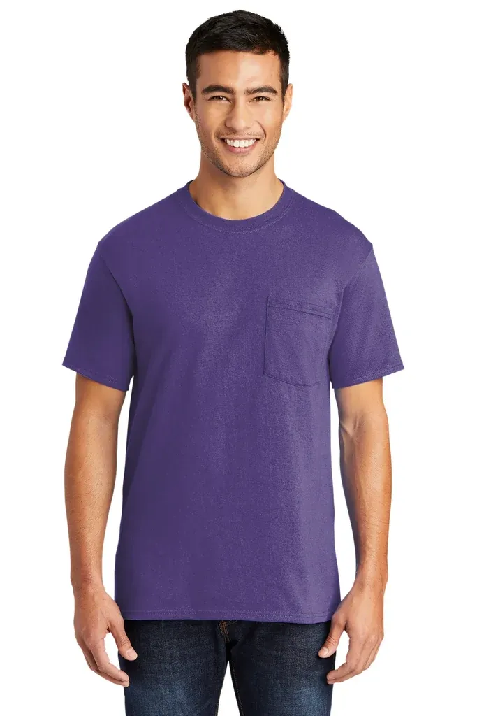 Port & Co Core Blend Pocket Tee. PC55P