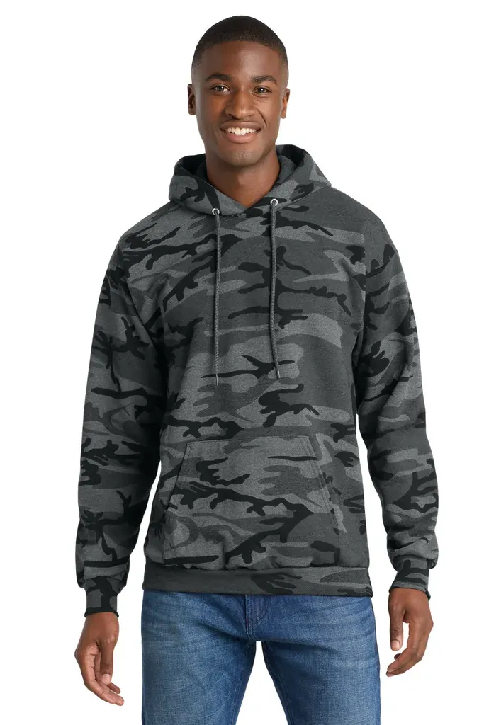 Port & Co Core Fleece Camo Pullover Hooded Sweatshirt. PC78HC